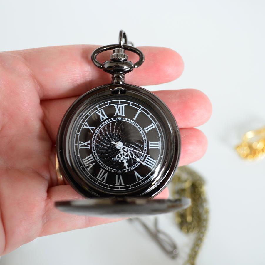 Kapesní hodinky zdobené ČERNÉ