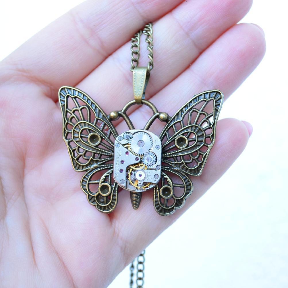 STAROBRONZOVÝ MOTÝLEK- STEAMPUNK, NÁHRDELNÍK