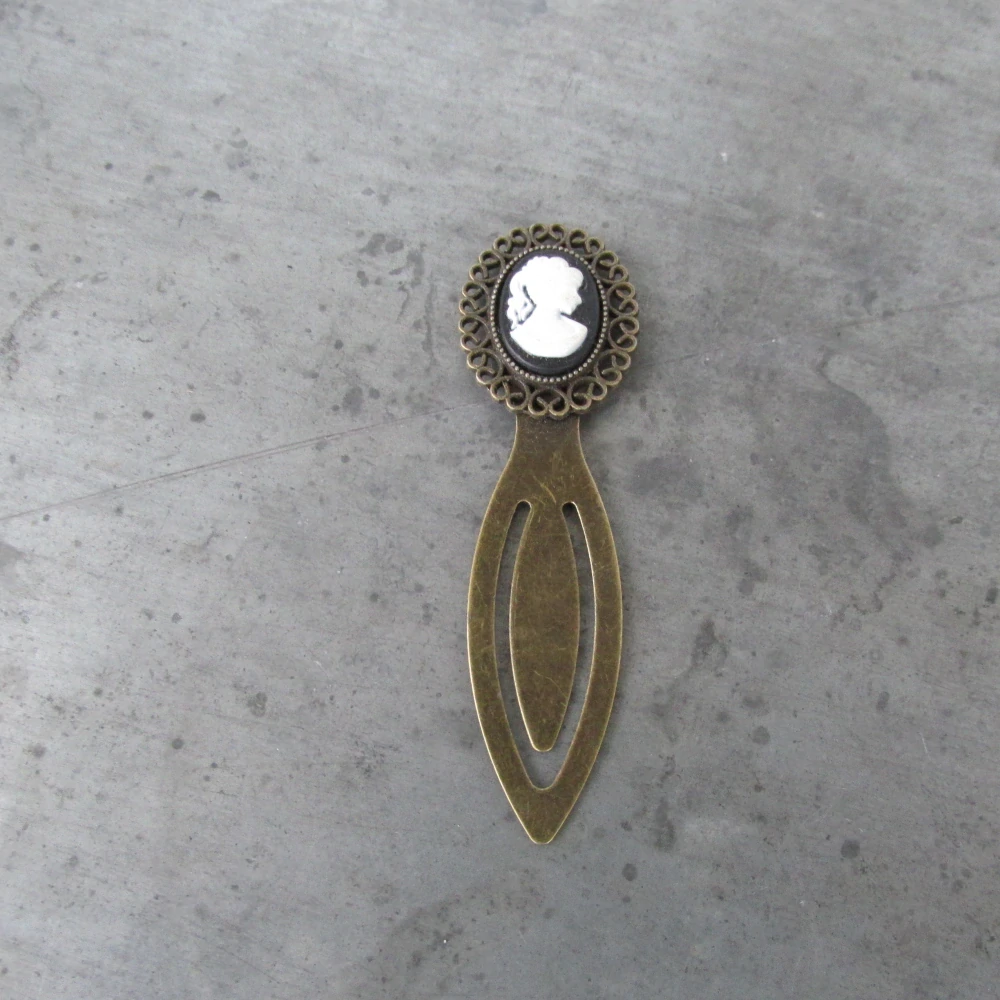 Záložka do knížky s kameí - kamei, steampunková