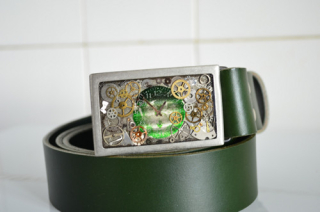 OPASEK / PÁSEK - SPONA Z HODINEK - zelený ciferník 